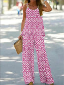 Trendy Ethnic Sleeveless Spaghetti Strap Casual Two-Piece Set
