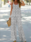Trendy Ethnic Sleeveless Spaghetti Strap Casual Two-Piece Set