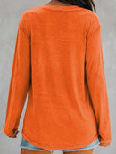 Women's Halloween Orange Witch Letter Print V Neck Blouse