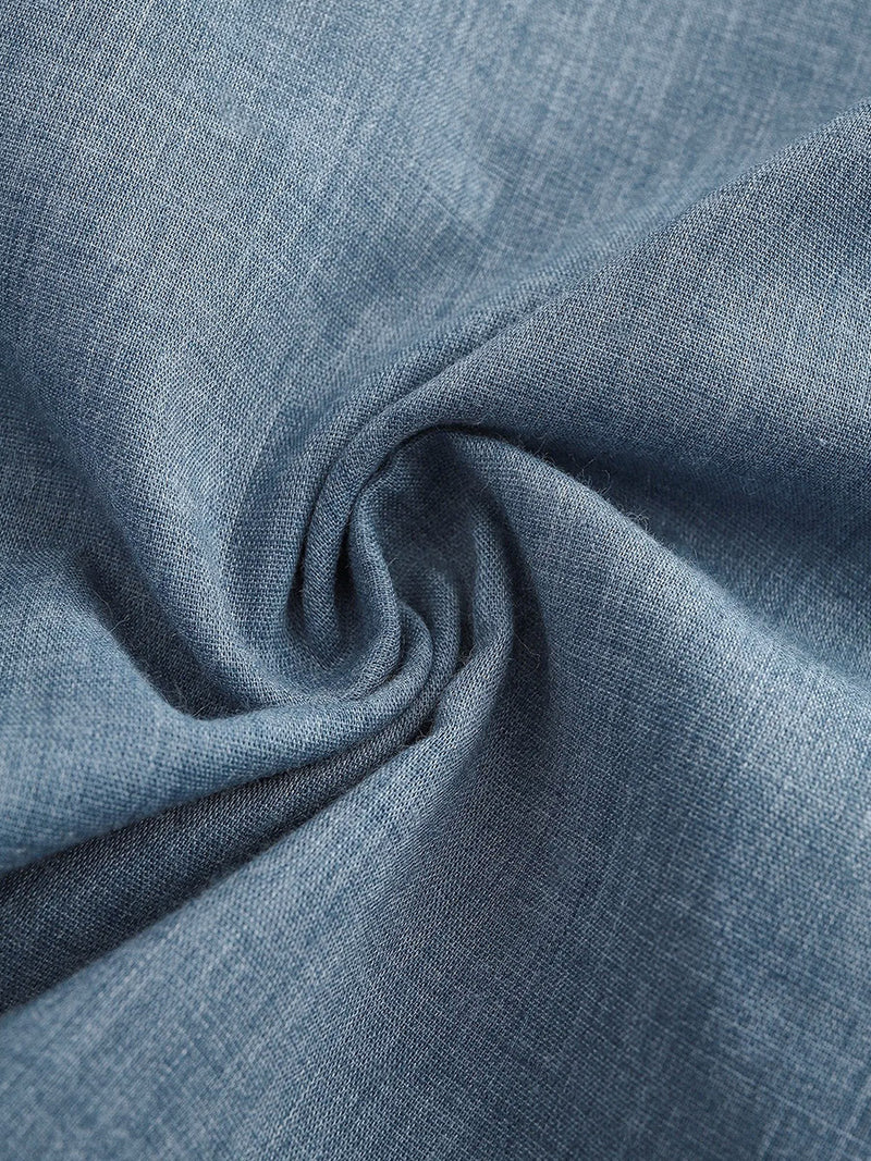 Blue Solid Basic Capris Pants