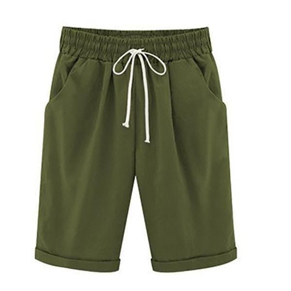 Summer Women's Relaxed Cotton Shorts with Pockets